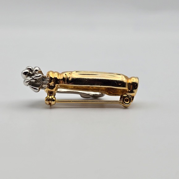 Golf Bag & Clubs Brooch Pin Gold Silver Tone Sporty Novelty Country Club Gift - Picture 6 of 10